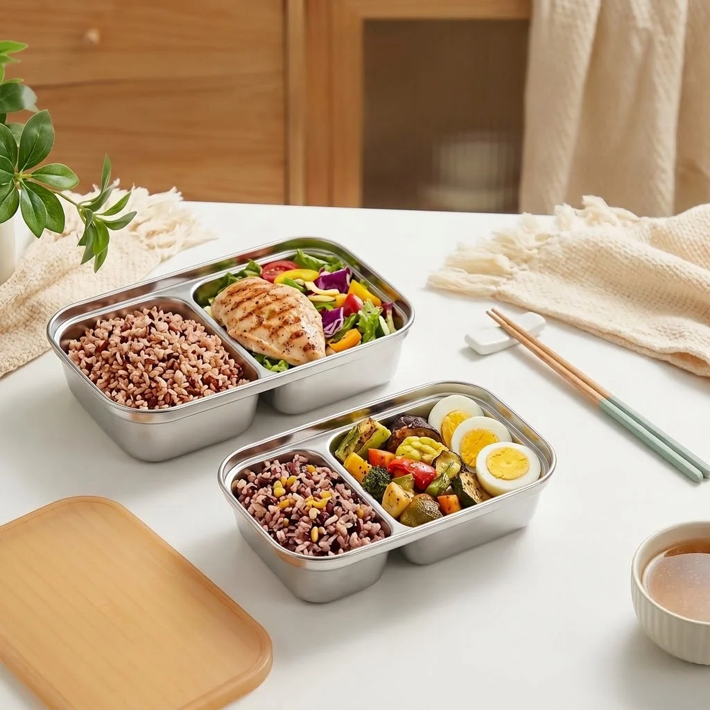 304 Stainless Steel Bento Box  - đánh giá và giá Food Storage With Dividers